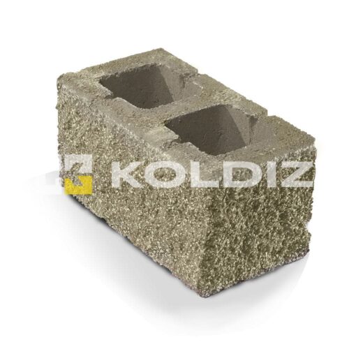 Блок бетонный стеновой "Колотая фактура" 390х190х188мм хаки